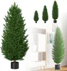 LZQ Plantes artificielles Cyprès en pot 150 cm Lot de 2 - Voir les images du produit 1