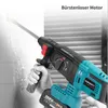 A person is holding a cordless hammer drill and using it to drill into a wall. Produktbild-Vorschau