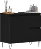 vidaXL Waschbeckenschrank mit Tür Schwarz Eichen-Optik 65 x Produktbild-Vorschau 3