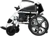 A white and black foldable electric wheelchair is shown from the side against a white background. Náhľad obrázku produktu