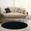 Teppich rund Wohnzimmer Kurzflor Einfarbig für Schlafzimmer Produktbild-Vorschau 3