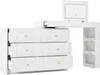 A white dresser with a mirror and shelves attached. Anteprima dell’immagine prodotto