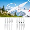 A drone in flight over a mountainous landscape, with a set of drone propellers displayed below. Náhled obrázku produktu