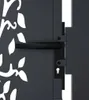 Close-up of a dark grey metal garden gate with a black handle and a keyhole. Produktbild-Vorschau