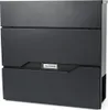 A dark gray mailbox with a nameplate. Produktbild-Vorschau