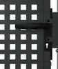 A close-up view of a black metal garden gate with a grid pattern and a black handle. Produktbild-Vorschau