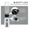 An exploded view diagram showing the assembly and safety lock mechanism of a personal blender. Produktbild-Vorschau