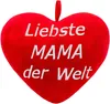 BRUBAKER Plüschkissen in Herzform - Liebste Mama der Welt - Produktbild-Vorschau 1