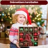 Weihnachtskugeln-Set, 40 Stück, unzerbrechlich, rot-grün, Rentier-Motiv Productafbeelding-voorbeeld