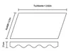 Diagram showing dimensions of a fabric awning. Produktbild-Vorschau