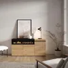 Sideboard, Highboard, 150x35x75cm, 3 Türen, Elektrokamin. Produktbild-Vorschau 2