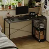 Biurko Komputerowe Czarne, Nowoczesne, Z Półkami – 120 Cm Podgląd zdjęcia produktu 5