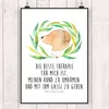 Mr. & Mrs. Panda Bild Hund Blumen DIN A3 - Weiß - Geschenk, Produktbild-Vorschau 2