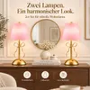 Ciskotu Rosa Schleifen-Tischlampe 2er-Set, Akku, Type-C, Produktbild-Vorschau 2