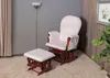 A rocking chair and ottoman set in a room with a floor lamp and curtains. Voir les images du produit