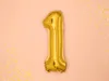 Folienballon Zahl "1" 35cm gold Metall 1 Stk. Produktbild-Vorschau 3
