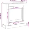 A diagram showing the dimensions of a fireplace surround. Podgląd zdjęcia produktu