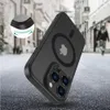 A black iPhone case with a MagSafe ring is shown on a street with blurred people in the background. Náhled obrázku produktu