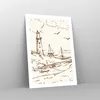 Poster - Poster ohne Rahmen - Skizze Küste Laterne - 50x70 Produktbild-Vorschau 7