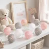 LED Lichterkette Baumwolle Ball Dekolichter Girlande 10 Produktbild-Vorschau 2