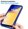 Hands are shown installing a blue phone case onto a smartphone. Produktbild-Vorschau