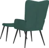 vidaXL Fauteuil relax avec pouf vert foncé velours Voir les images du produit 4
