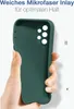 A hand holding a green phone case, showcasing its interior. Produktbild-Vorschau