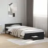 The Living Store Rama łóżka z szufladą czarna 90x190 cm Podgląd zdjęcia produktu 4