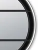 A close-up view of a round, black mirror cabinet with internal shelves and integrated LED lighting. Náhľad obrázku produktu