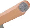 A close-up view of the wooden leg of a chair with a felt pad on the end. Voir les images du produit