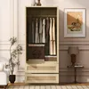 Kledingkast, 70x55x170 cm, in houtkleur, met dubbele deuren Productafbeelding-voorbeeld 4