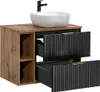 Waschtisch 80.6cm Adriel mit 2 Schubladen, Schwarz Produktbild-Vorschau 2