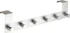 A silver metal over-the-door hook rack with six hooks. Anteprima dell’immagine prodotto