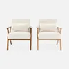 Two cream-colored armchairs with wooden frames are shown against a plain background. Anteprima dell’immagine prodotto
