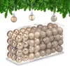 Relaxdays Weihnachtskugeln 96er Set, glitzernde, matte, Produktbild-Vorschau 1