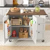 Isola da cucina su rotelle con piano di lavoro pieghevole - Anteprima dell’immagine prodotto 5