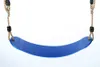 A blue swing seat suspended by ropes against a white background. Produktbild-Vorschau
