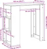 vidaXL Barový stůl s policí Betonová šedá 102x50x103,5 cm Náhled obrázku produktu 8