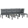 vidaXL 6-tlg. Garten-Lounge-Set Schwarz und Grau Poly Produktbild-Vorschau 12