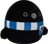 A black plush toy with a blue and white striped scarf and a Ravenclaw crest. Podgląd zdjęcia produktu