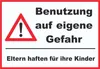 Benutzung auf eigene Gefahr Schild A5 Rückseite Produktbild-Vorschau 1