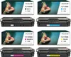 A collage of four toner cartridges, each with its packaging, featuring a chameleon image. Produktbild-Vorschau