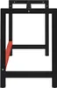 A close-up side view of a black metal workbench frame with a red accent piece. Náhľad obrázku produktu