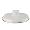 A white pot lid with a silver rim and a white knob on top, isolated on a white background. Náhľad obrázku produktu