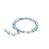 A bracelet with blue and clear stones on a white background. Produktbild-Vorschau