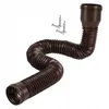 A brown flexible drainpipe extension with two metal screws on a white background. Anteprima dell’immagine prodotto