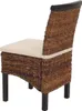 A side view of a woven dining chair with a beige cushion. Produktbild-Vorschau