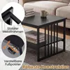 Table basse COSTWAY, table rectangulaire avec 2 tablettes Voir les images du produit 5