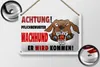 Blechschild Hinweis 18x12cm Achtung pflichtbewußter Hund Produktbild-Vorschau 2