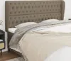 Kopfteil mit Ohren Taupe 203x23x118/128 cm Stoff Produktbild-Vorschau 2